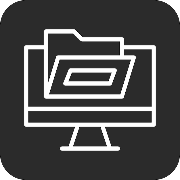 Ilustración del icono vectorial de las carpetas del conjunto de iconos de la biblioteca