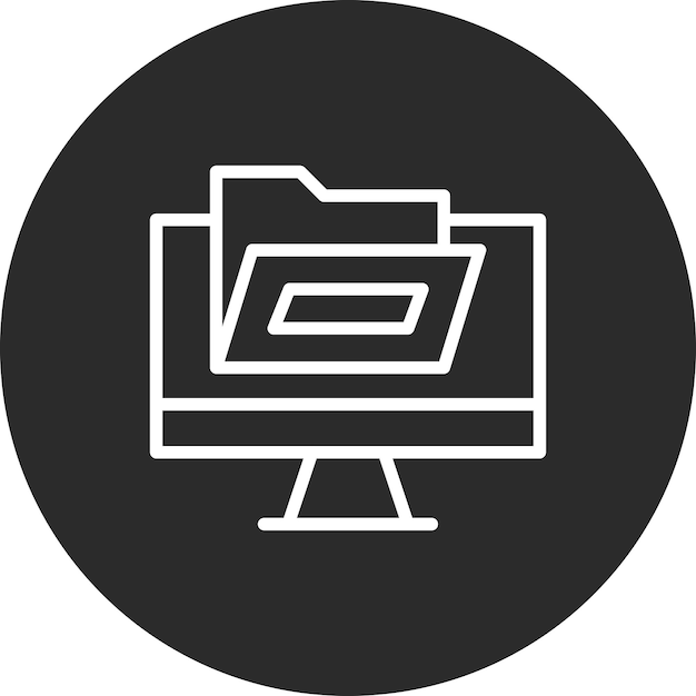 Ilustración del icono vectorial de las carpetas del conjunto de iconos de la biblioteca