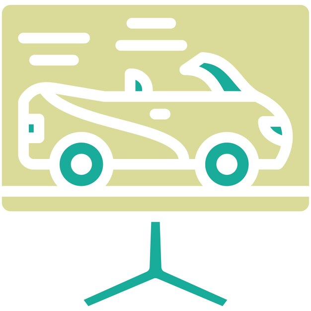 Ilustración del icono vectorial de la carrera de la pantalla del conjunto de iconos de Auto Racing