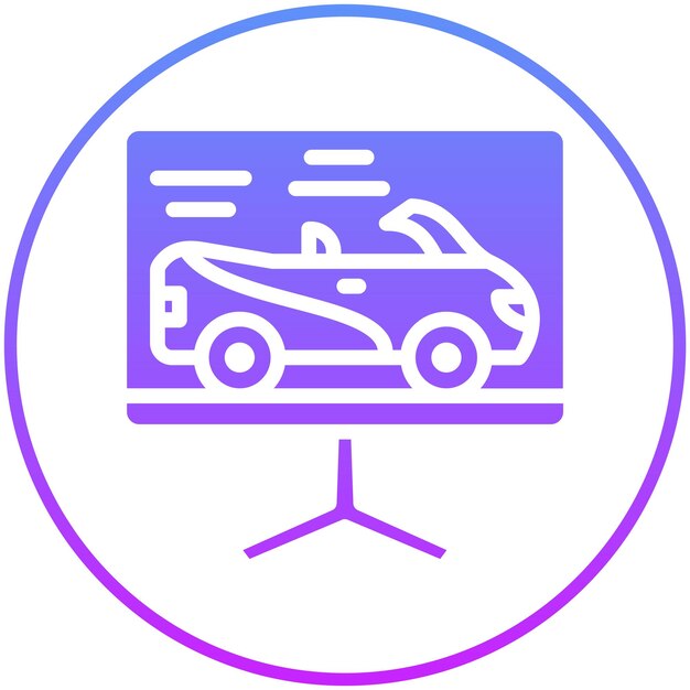 Ilustración del icono vectorial de la carrera de la pantalla del conjunto de iconos de Auto Racing