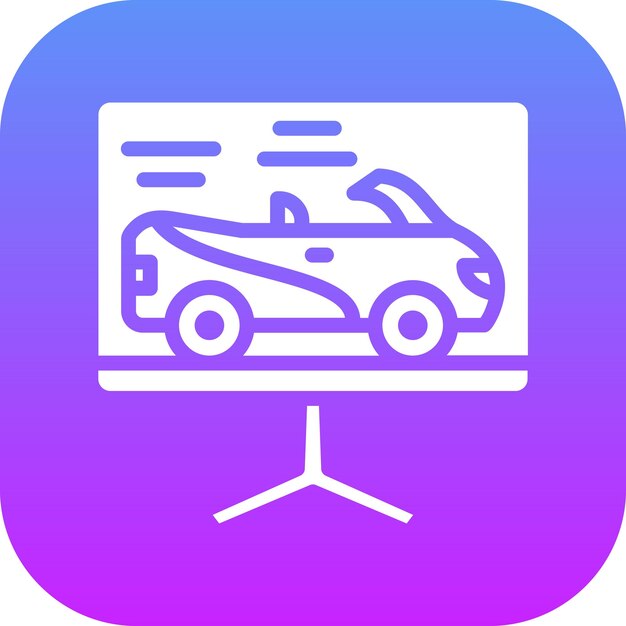 Ilustración del icono vectorial de la carrera de la pantalla del conjunto de iconos de Auto Racing