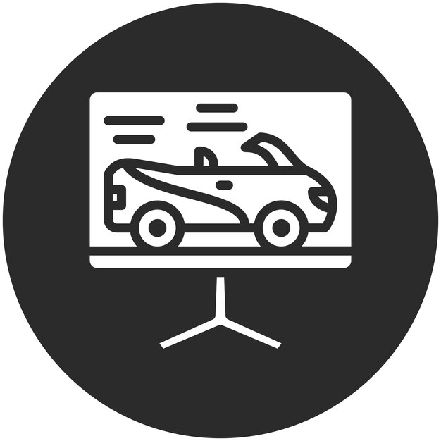Ilustración del icono vectorial de la carrera de la pantalla del conjunto de iconos de Auto Racing