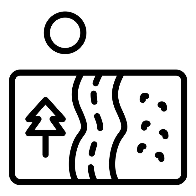 Ilustración del icono vectorial de la carretera costera del conjunto de iconos de la línea costera