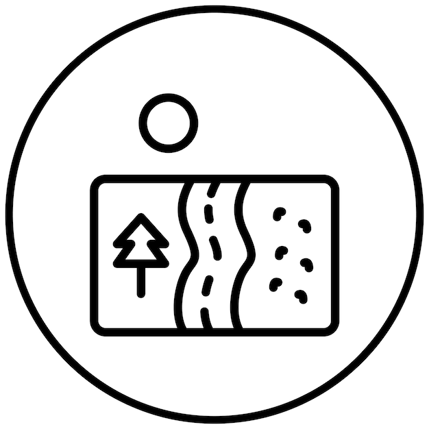 Ilustración del icono vectorial de la carretera costera del conjunto de iconos de la línea costera