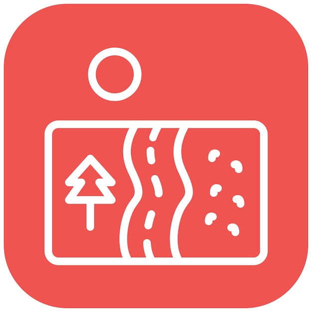 Ilustración del icono vectorial de la carretera costera del conjunto de iconos de la línea costera