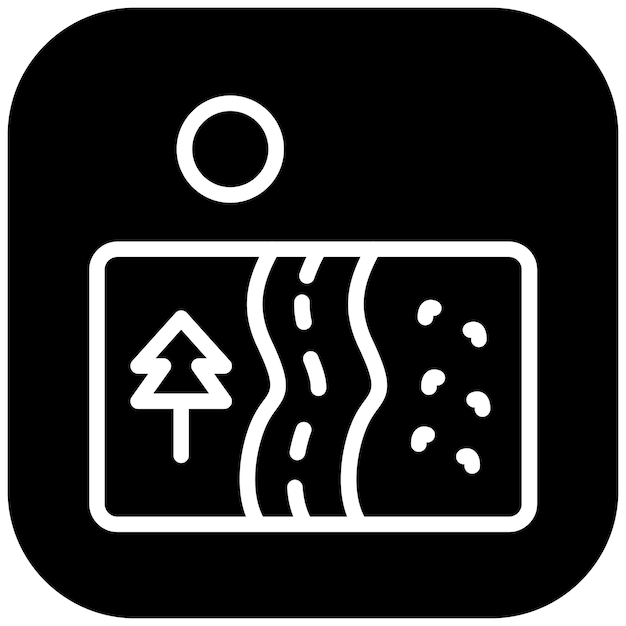 Ilustración del icono vectorial de la carretera costera del conjunto de iconos de la línea costera