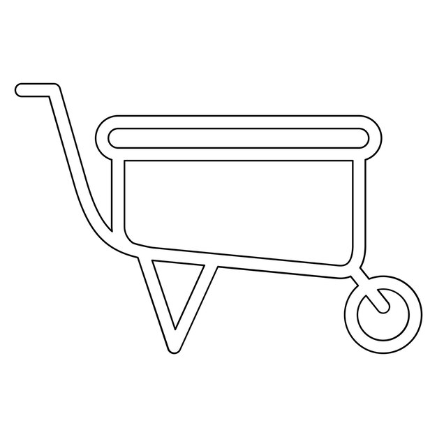Ilustración del icono vectorial de carretilla del conjunto de iconos de ingeniería