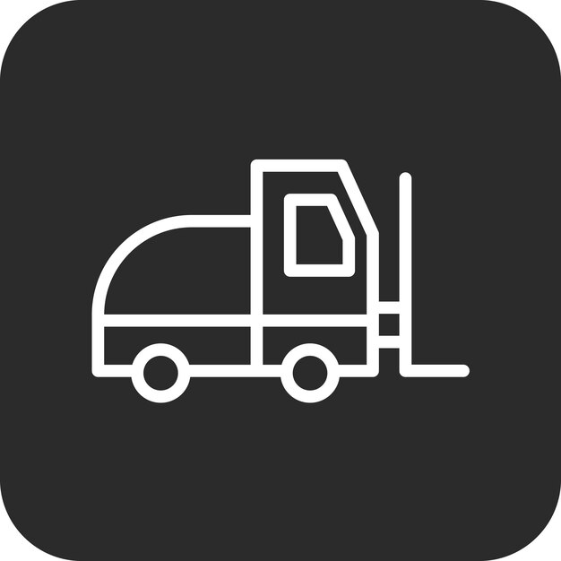 Ilustración del icono vectorial de la carretilla elevadora del icono de entrega y logística
