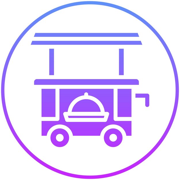 Ilustración del icono vectorial del carrito de alimentos del conjunto de iconos de catering