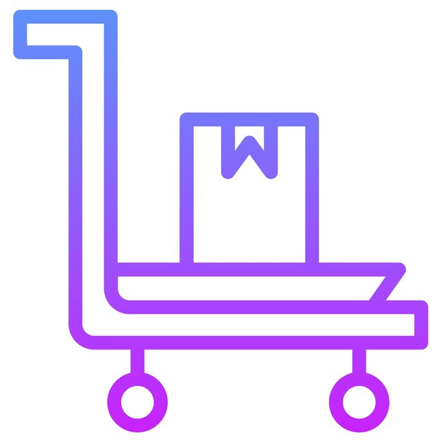 Ilustración del icono vectorial del carrito del conjunto de iconos de entrega y logística
