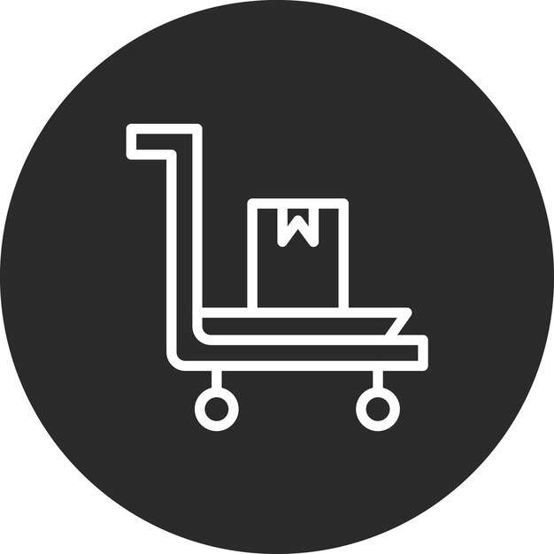 Ilustración del icono vectorial del carrito del conjunto de iconos de entrega y logística