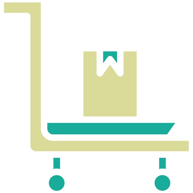 Ilustración del icono vectorial del carrito del conjunto de iconos de entrega y logística