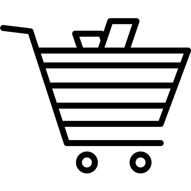 Ilustración del icono vectorial del carrito del conjunto de iconos de juguetes para niños