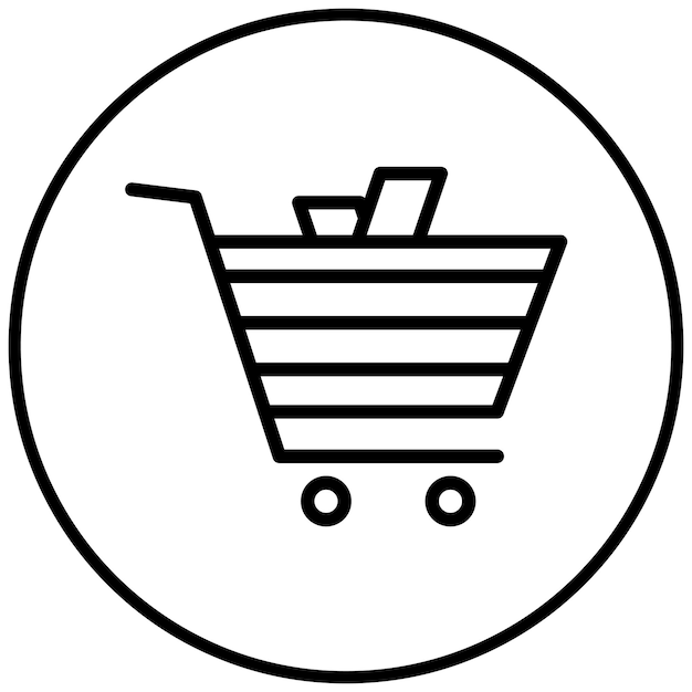 Ilustración del icono vectorial del carrito del conjunto de iconos de juguetes para niños