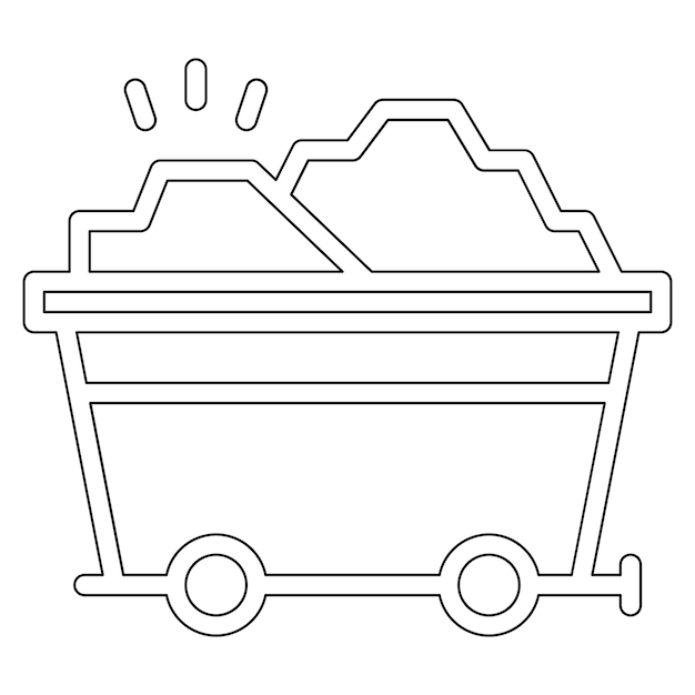 Ilustración de icono vectorial de carrito dorado del conjunto de iconos del Oeste Salvaje