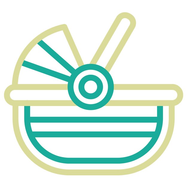 Ilustración del icono vectorial de Carrycot del conjunto de iconos de bebés