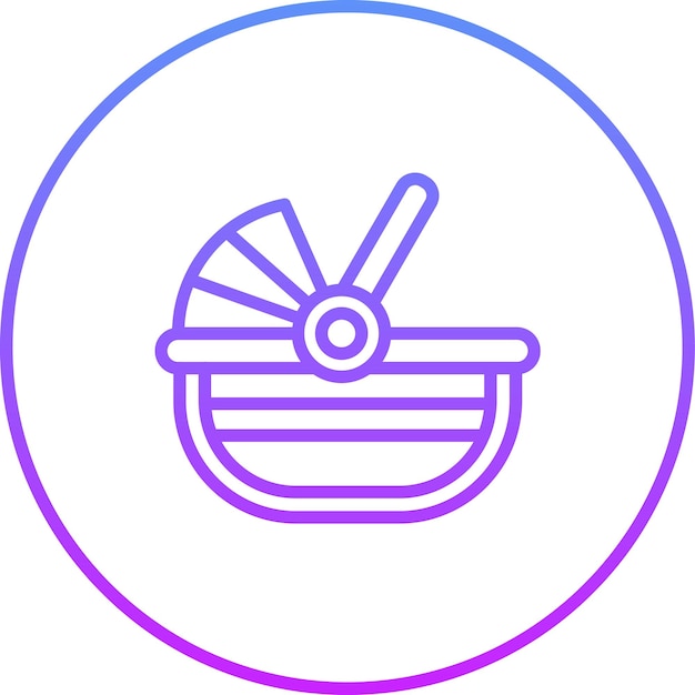 Ilustración del icono vectorial de Carrycot del conjunto de iconos de bebés
