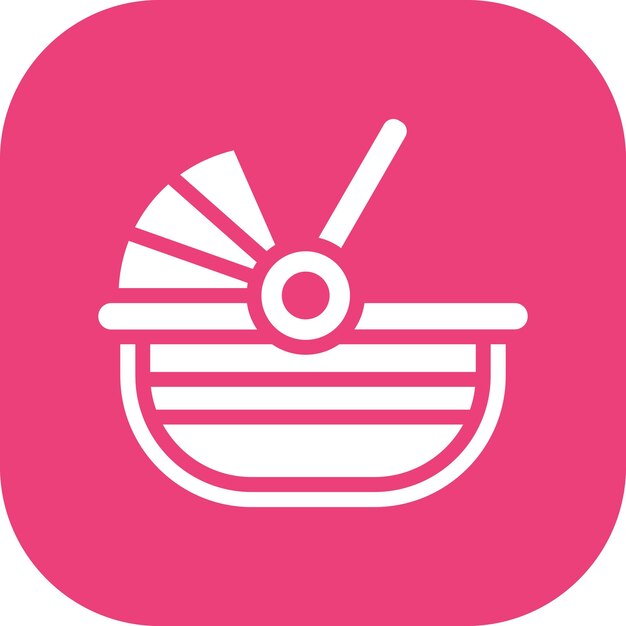 Ilustración del icono vectorial de Carrycot del conjunto de iconos de bebés
