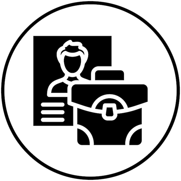 Ilustración del icono vectorial de la cartera del conjunto de iconos de negocios y oficinas