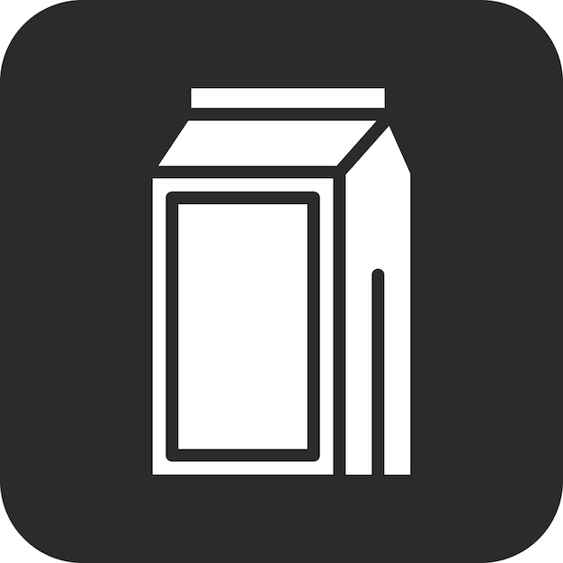 Ilustración del icono vectorial del cartón de leche del conjunto de iconos de la mañana y el desayuno