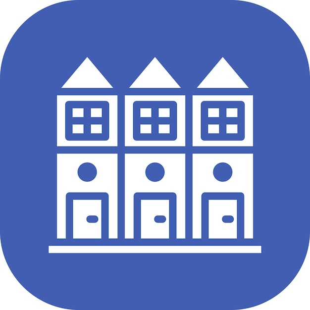 Ilustración del icono vectorial de la casa adosada del conjunto de iconos de paisajes