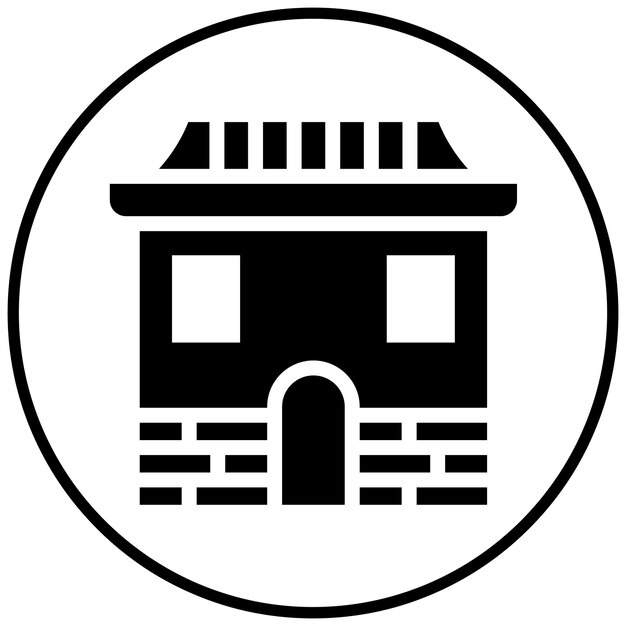 Ilustración del icono vectorial de la casa de la ciudad italiana del iconset de Italia