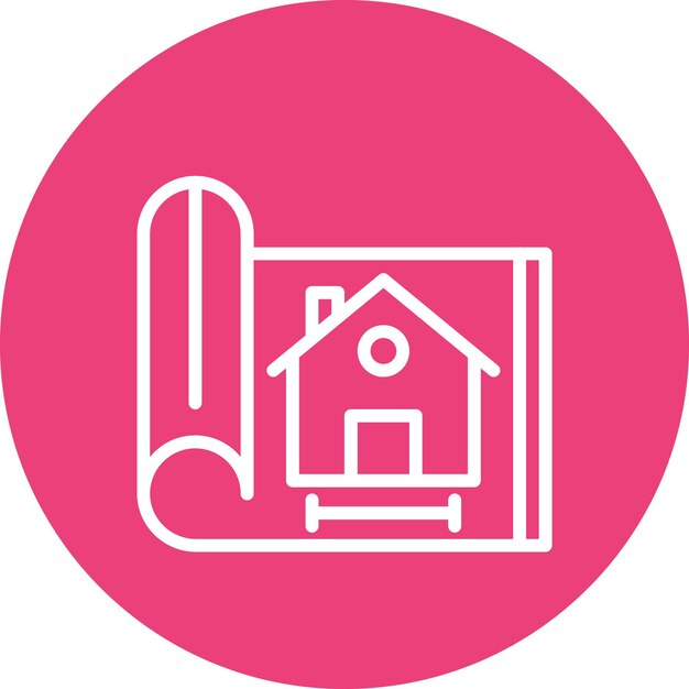 Ilustración del icono vectorial de la casa del conjunto de iconos de bienes raíces