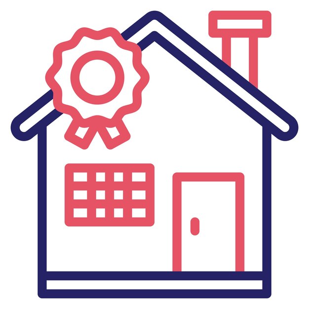 Ilustración del icono vectorial de la casa del conjunto de iconos de bienes raíces