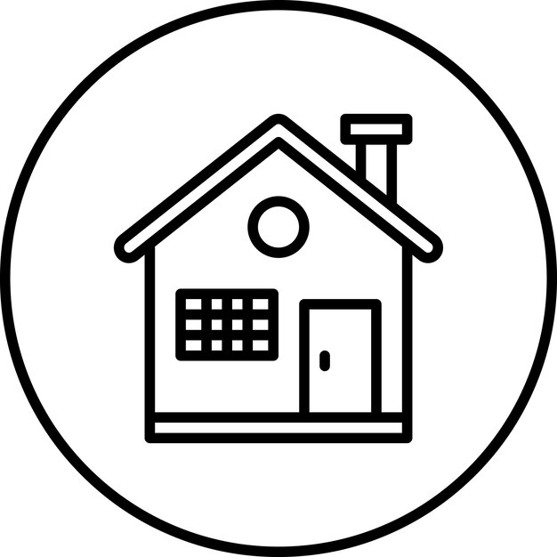 Ilustración del icono vectorial de la casa del conjunto de iconos de bienes raíces