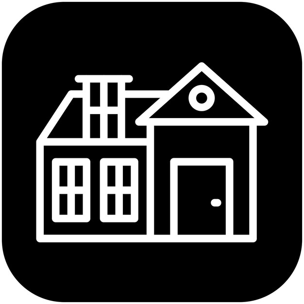 Ilustración del icono vectorial de la casa del conjunto de iconos de mejoras para el hogar
