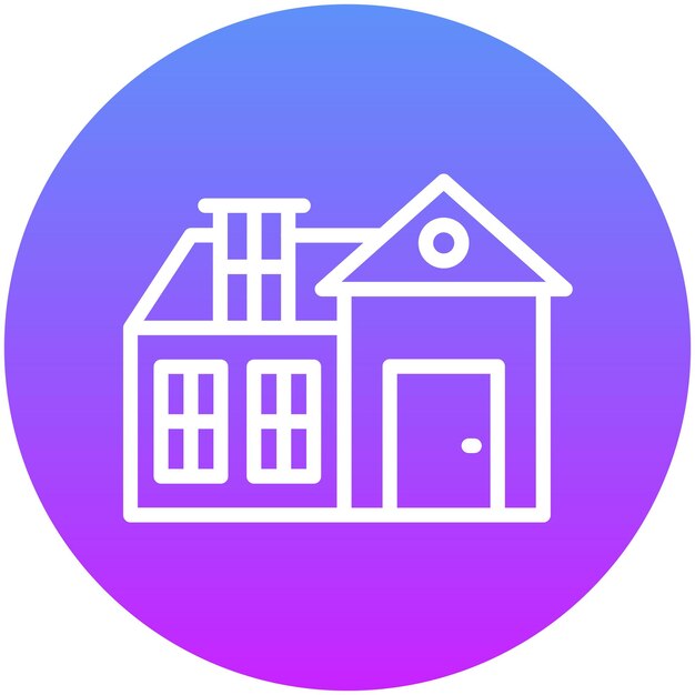 Ilustración del icono vectorial de la casa del conjunto de iconos de mejoras para el hogar