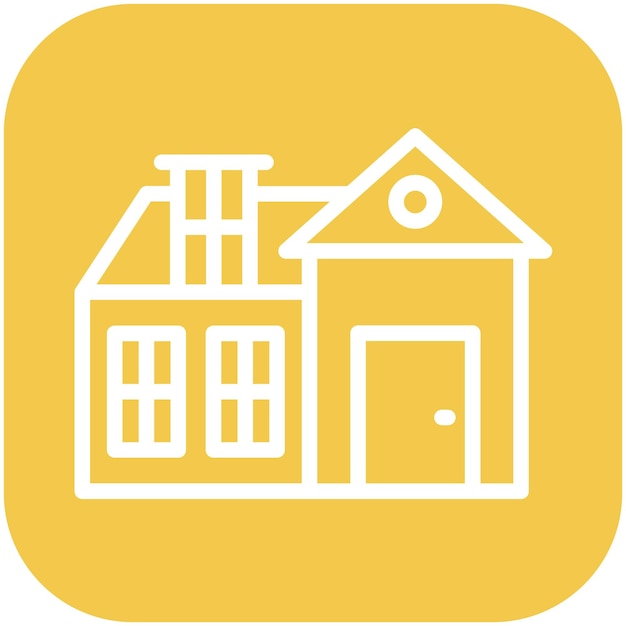 Ilustración del icono vectorial de la casa del conjunto de iconos de mejoras para el hogar