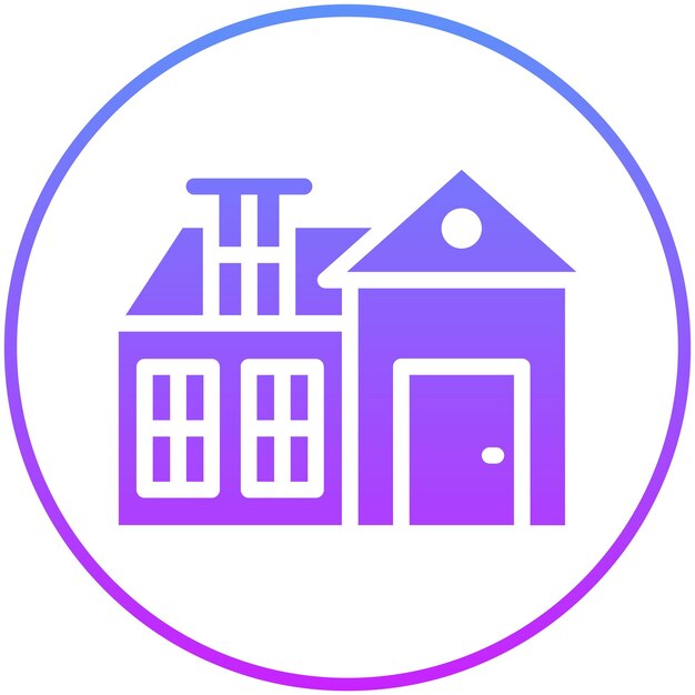 Ilustración del icono vectorial de la casa del conjunto de iconos de mejoras para el hogar