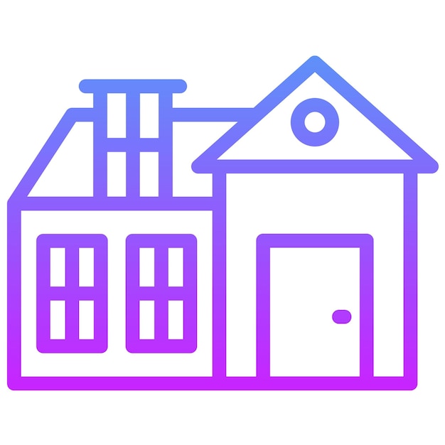 Ilustración del icono vectorial de la casa del conjunto de iconos de mejoras para el hogar