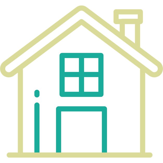 Ilustración del icono vectorial de la casa del conjunto de iconos de la vida familiar