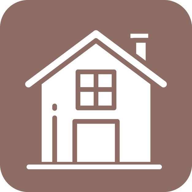 Ilustración del icono vectorial de la casa del conjunto de iconos de la vida familiar