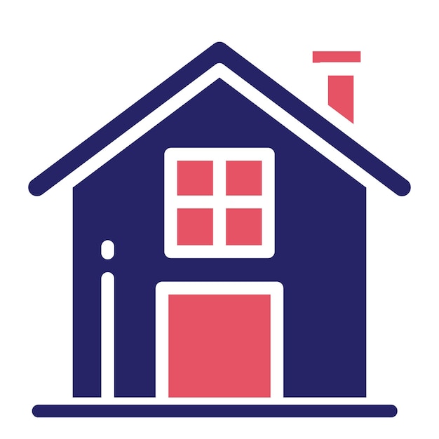 Ilustración del icono vectorial de la casa del conjunto de iconos de la vida familiar