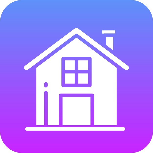 Ilustración del icono vectorial de la casa del conjunto de iconos de la vida familiar