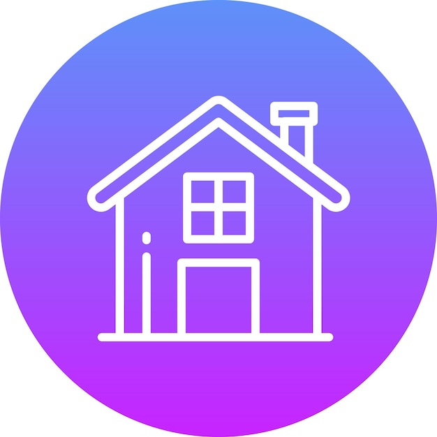Ilustración del icono vectorial de la casa del conjunto de iconos de la vida familiar