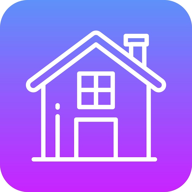 Ilustración del icono vectorial de la casa del conjunto de iconos de la vida familiar