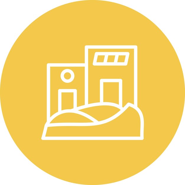 Ilustración del icono vectorial de la casa del desierto del iconset del desierto