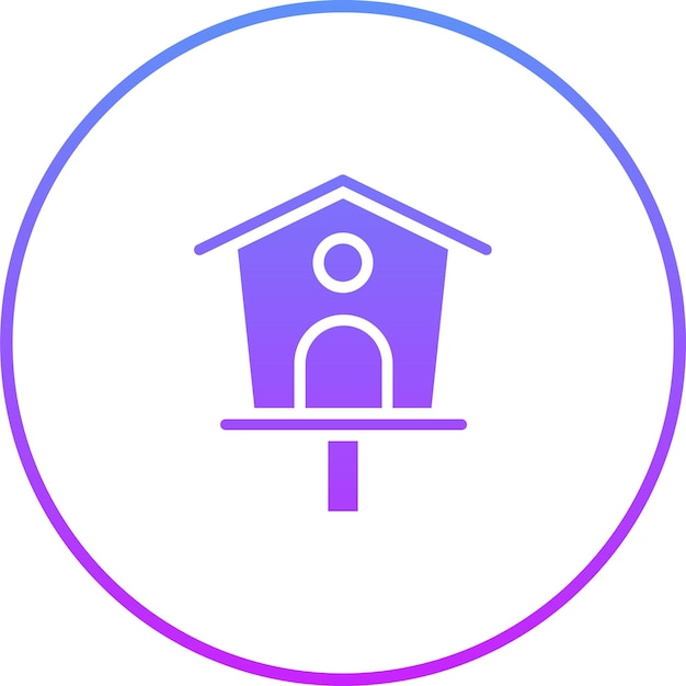 Ilustración del icono vectorial de la casa de pájaros del conjunto de iconos de la aldea