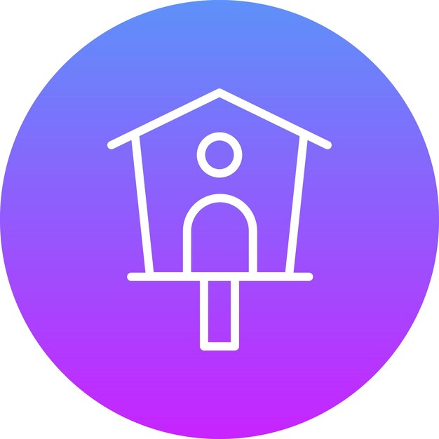 Ilustración del icono vectorial de la casa de pájaros del conjunto de iconos de la aldea