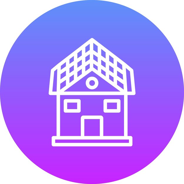 Ilustración del icono vectorial de la casa solar del conjunto de iconos de Ecología
