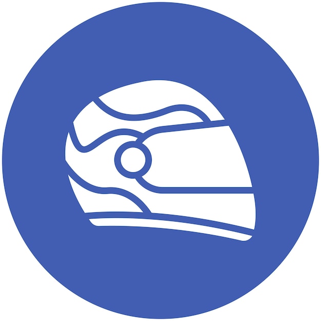 Ilustración del icono vectorial del casco de carreras del conjunto de iconos de carreras automáticas
