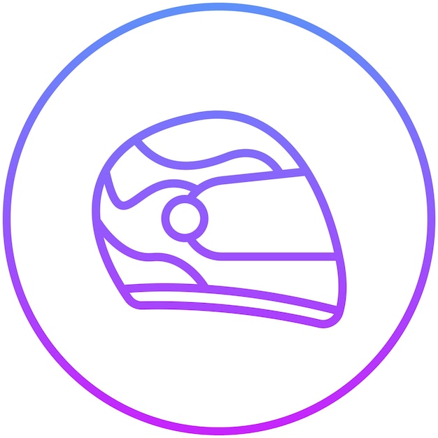 Ilustración del icono vectorial del casco de carreras del conjunto de iconos de carreras automáticas