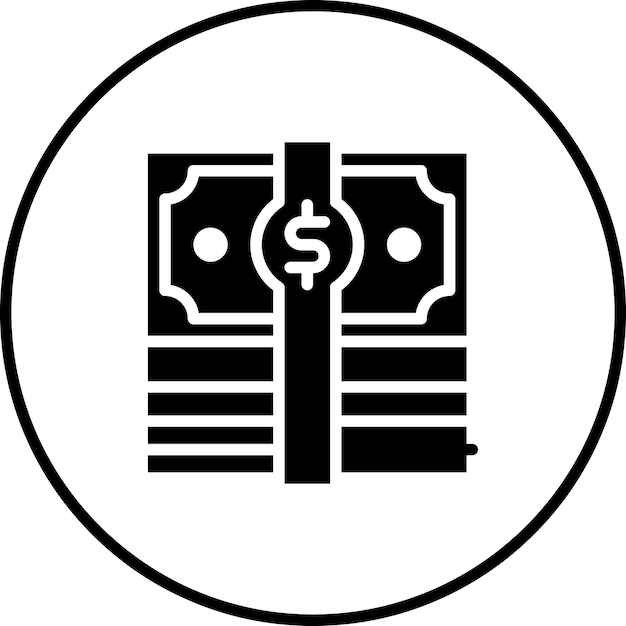 Ilustración del icono vectorial de Cash Bundle del conjunto de iconos de Crime and Law