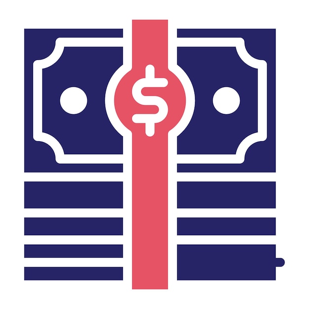 Ilustración del icono vectorial de Cash Bundle del conjunto de iconos de Crime and Law