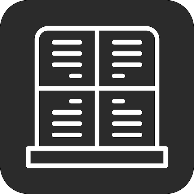 Ilustración del icono vectorial del casillero de la biblioteca del conjunto de iconos de la biblioteca