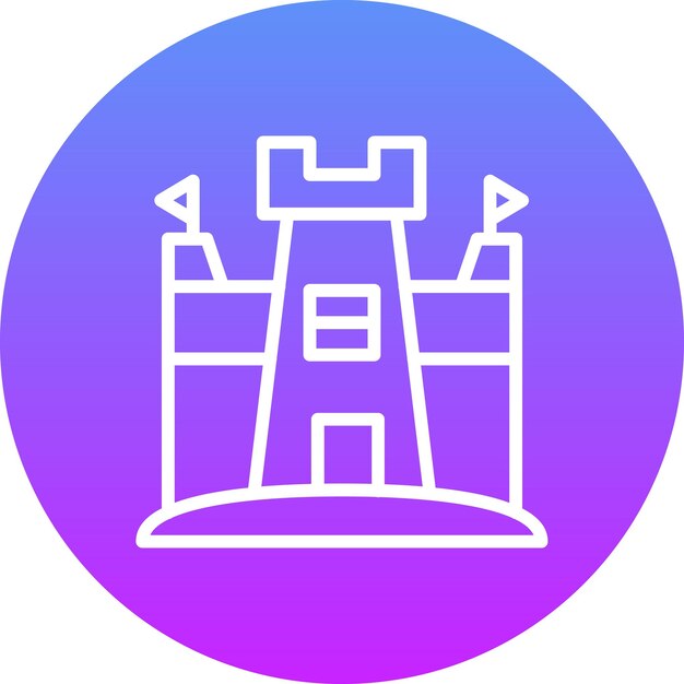 Ilustración del icono vectorial del castillo de arena del conjunto de iconos de verano